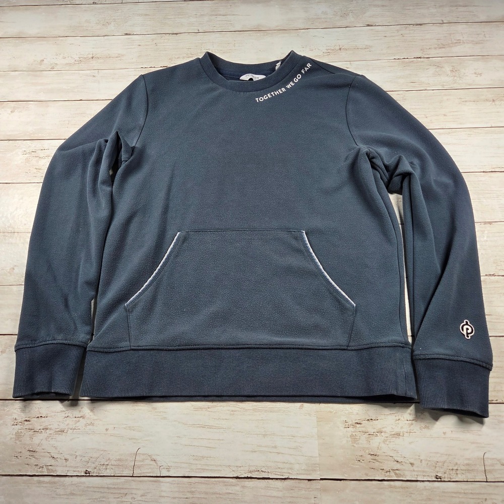 Peloton Together We Go Far Fleece Crewneck Sweatshirt Womens XS Blueish Pocket